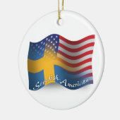 Zweeds-Amerikaanse golfvlag Keramisch Ornament (Links)