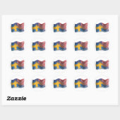 Zweeds-Amerikaanse golfvlag Ronde Sticker (Vel)