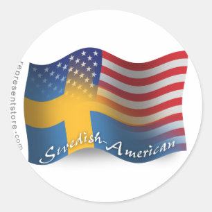 Zweeds-Amerikaanse golfvlag Ronde Sticker