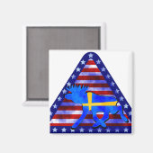 Zweeds-Amerikaanse Moose Magneet (Voorkant / Achterkant)