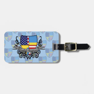 Zweeds-Amerikaanse vlag Bagagelabel