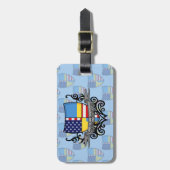 Zweeds-Amerikaanse vlag Bagagelabel (Voorkant verticaal)