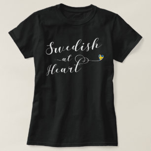 Zweeds bij Heart Tee Shirt, Zweden T-shirt