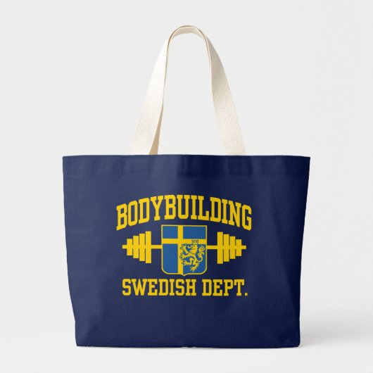 Zweeds Bodybuilder Grote Tote Bag (Voorkant)