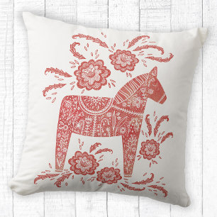 Zweeds Dala Horse Art Scatter Kussen