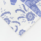 Zweeds Dala Horse Blue en White Fleece Blanket Deken (Hoek)