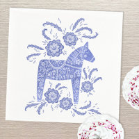 Zweeds Dala Horse Blue en White