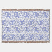 Zweeds Dala Horse Blue en White Throw Blanket Deken (Voorkant)