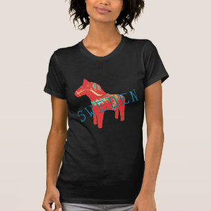 Zweeds Dala Horse-cadeautjes en groeten T-shirt