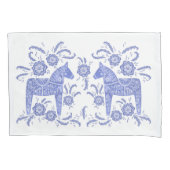 Zweeds Dala Horse Indigo Blue en White Kussensloop (Voorkant-Links)