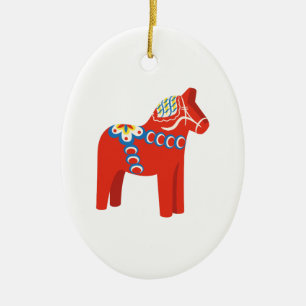Zweeds Dala Horse Keramisch Ornament