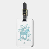 Zweeds Dala Horse Monogram Bagagelabel (Voorkant verticaal)