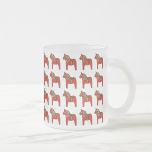 Zweeds Dala Horse Pattern Scandinavian Matglas Koffiemok