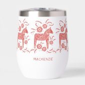 Zweeds Dala Horse Red en White, gepersonaliseerd (Voorkant)