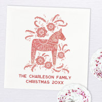 Zweeds Dala Horse Red en White, gepersonaliseerd