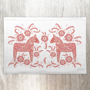 Zweeds Dala Horse Red en White Placemat