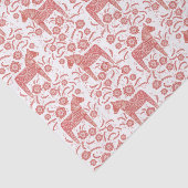 Zweeds Dala Horse Red en White Tissuepapier (Detail)