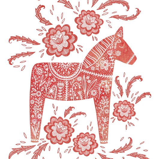 Zweeds Dala Horse Red en White Tote Bag