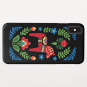 Zweeds Dala Horse Red op zwart Case-Mate iPhone Case (Achterkant (horizontaal))