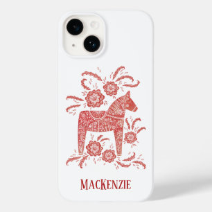 Zweeds Dala Horse Red & White - speciaal gepersona Case-Mate iPhone 14 Hoesje