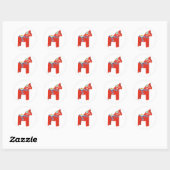 Zweeds Dala Horse Ronde Sticker (Vel)