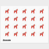 Zweeds Dala Horse Ronde Sticker (Vel)