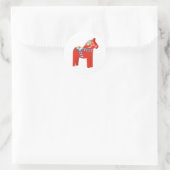 Zweeds Dala Horse Ronde Sticker (Tas)
