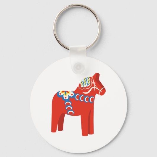 Zweeds Dala Horse Sleutelhanger (Voorkant)