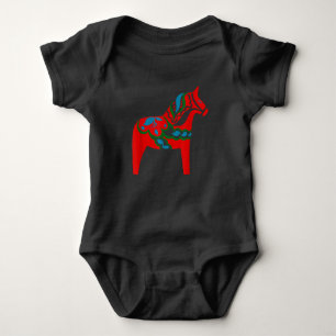 Zweeds Dala Horse Zweden Rood Dalecarlian Horse Romper