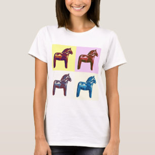 Zweeds Dala Horse, Zweedse Pop Art, Modern Swede T-shirt