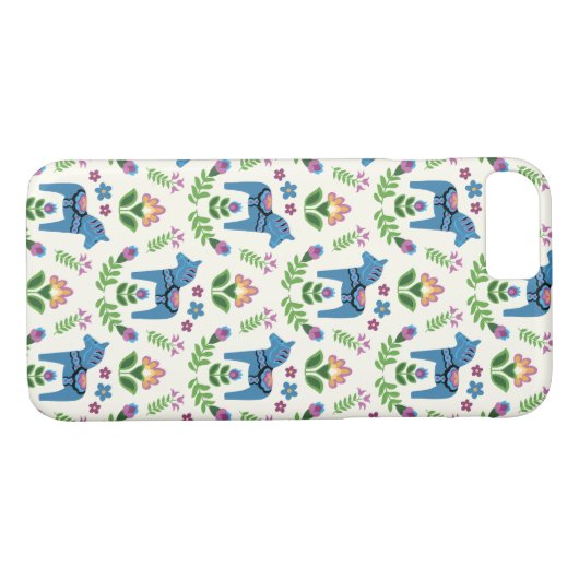 Zweeds Dala Horses Blue Case-Mate iPhone Case (Achterkant (Horizontaal))