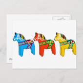 Zweeds Dala Horses Briefkaart (Voorkant / Achterkant)