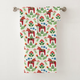 Zweeds Dala Horses Red Bad Handdoek