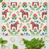 Zweeds Dala Horses Red Theedoek (Gevouwen)