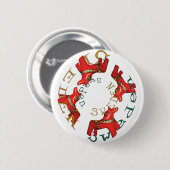 Zweeds Dala Horses Ronde Button 5,7 Cm (Voorkant /achterkant)
