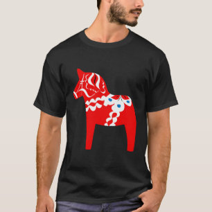 Zweeds Dala Paard Dalarna Zweden Traditioneel Rood T-shirt