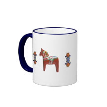 Zweeds Dala Paard met Noorse rosemaling