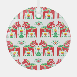 Zweeds Dala Paard: Volkskunst Glas Ornament