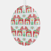 Zweeds Dala Paard: Volkskunst Glas Ornament (Voorkant links)