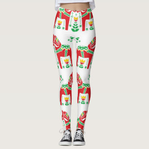 Zweeds Dala Paard: Volkskunst Leggings