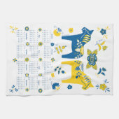 Zweeds dala paard volledig jaar 2026 kalender theedoek (Horizontaal)