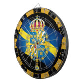 Zweeds dartboard en Zweeds vlagdonker/spelbord Dartbord (Voorkant Rechts)