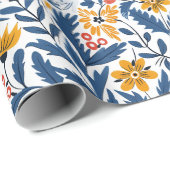 Zweeds Folk Botanical Cadeaupapier (Rol Hoek)