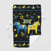 Zweeds Folk Dala Horse Golfhanddoek (Insitu)