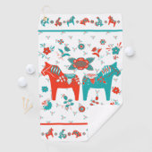 Zweeds Folk Dala Horse Golfhanddoek (Insitu)