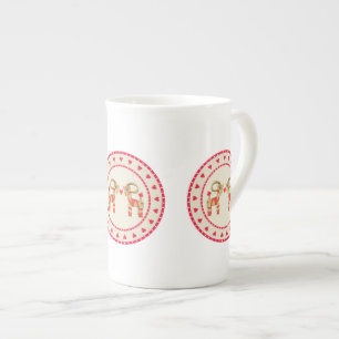 Zweeds Julbok Straw Goat met hart Porselein Kop