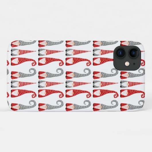 Zweeds kerstgnomen rood wit grijs patroon Case-Mate iPhone case (Achterkant (horizontaal))