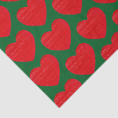 Zweeds Kerstrood Hart Tissuepapier (Detail)