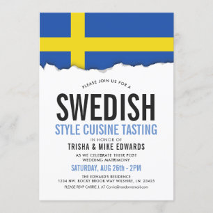 Zweeds keuken Vlaggenuitnodiging Kaart