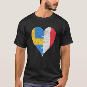 Zweeds Maltees Vlag Hart T-shirt